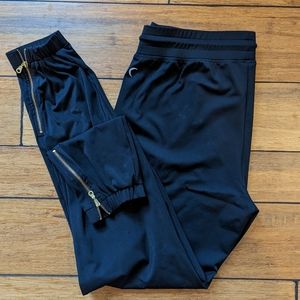 Zyia Black Peak Zipper Joggers